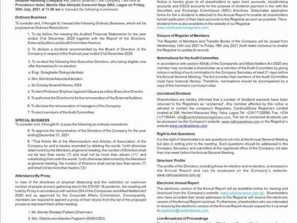NOTICE OF ANNUAL GENERAL MEETING